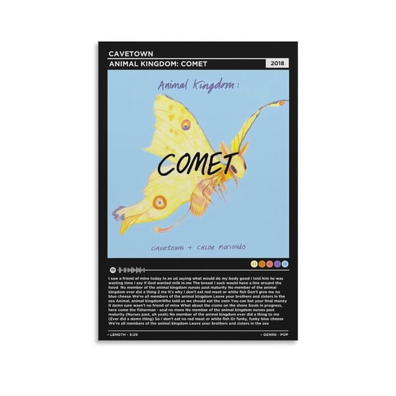 Cavetown Animal Kingdom Comet Music Cover Canvas Poster Bedroom Decoration Landscape Office Valentine's Birthday Gift