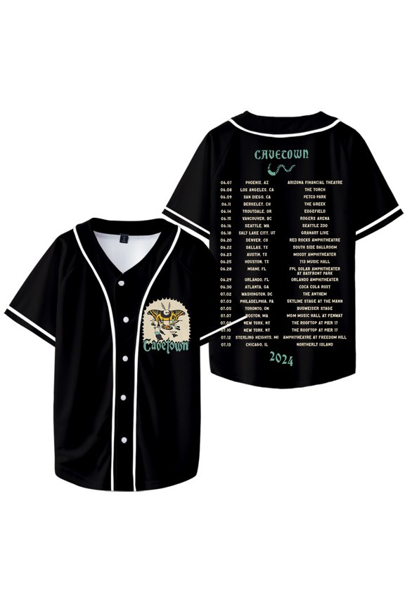 Cavetown Baseball Jacket Moth Dinner Tour Merch Jackets Unisex Fashion Casual Short Sleeve Clothing