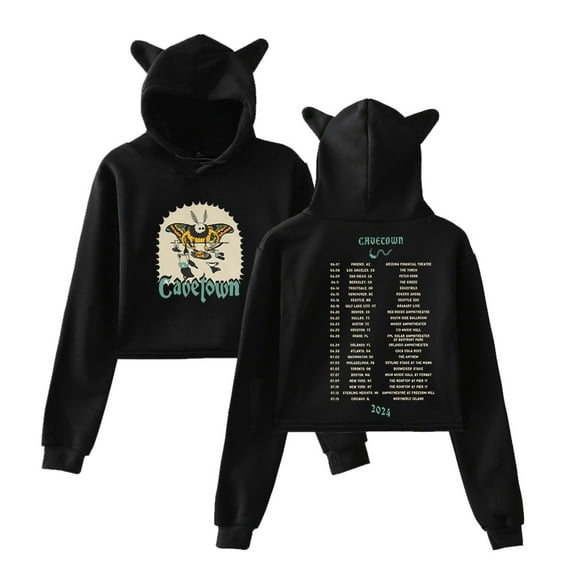 Cavetown Merch Cat Cropped Hoodies Moth Dinner Tour Unisex long sleeves Sweet Streetwear