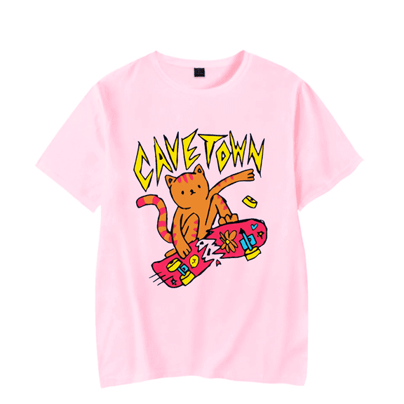 Cavetown Merch Skateboard Cat T-shirt unisex fashion short sleeved T-shirt round neck streetwear