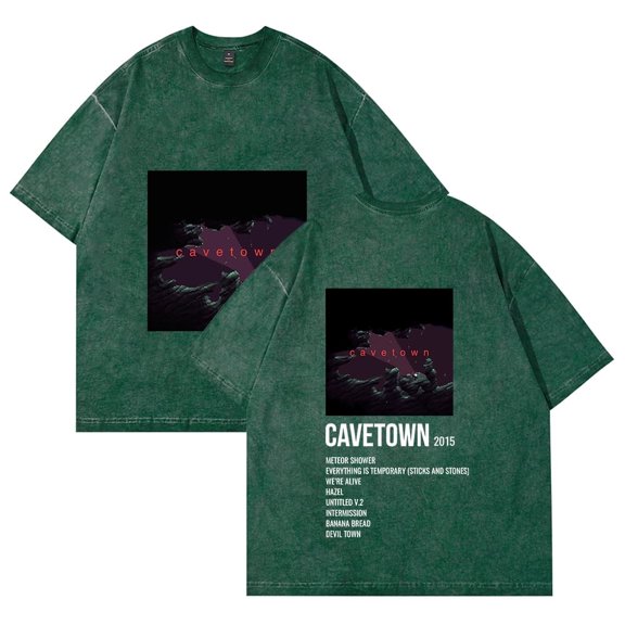 Cavetown Tour Merch T-shirt, pure cotton short sleeved, men's and women's casual fashion, retro washed hip-hop top
