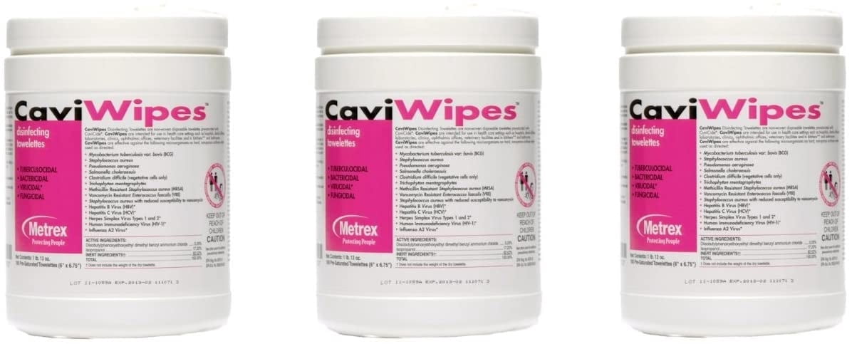 CaviWipes Metrex Disinfecting Towelettes Canister Wipes, 160 Count (3 PACK)