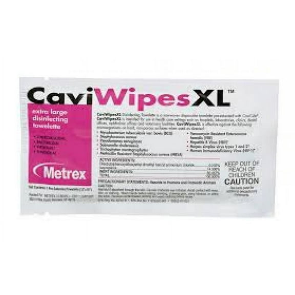 CaviWipes XL Surface Disinfectant Wipes - 10 X 12 Inch, Premoistened Alcohol Based, 50 Count
