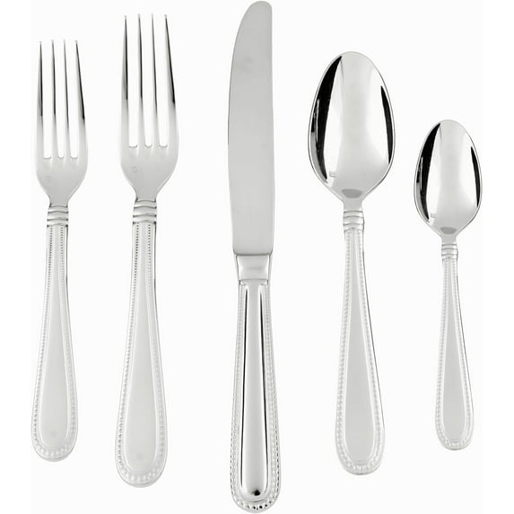Caviar 18/10 Stainless Steel Flatware, 5 Piece Place Setting, Service for 1