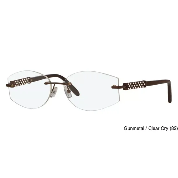 Caviar 2391 C 82 Rimless Gunmetal w/ Clear Crystals Eyeglasses Italy 56mm New