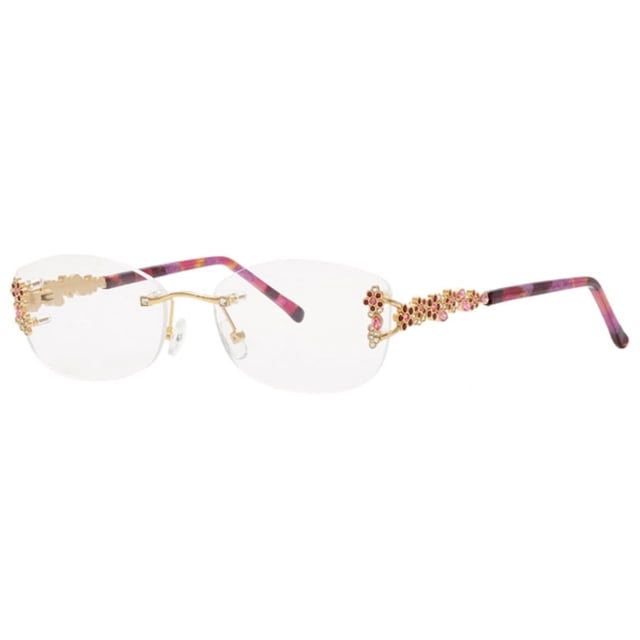 Caviar 4873 C57 Rimless Gold Pink Crystals Eyeglasses - Walmart.com