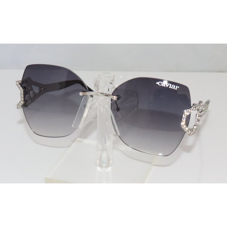 Caviar Cat Eye M6883 C35 Black & Silver Sunglasses w  display picture 1