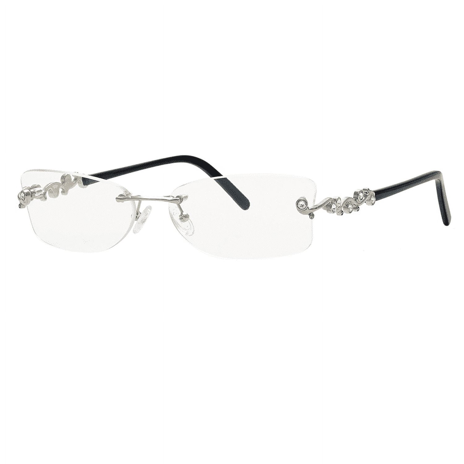 Caviar Rimless 2342 C35 Austrian Crystals Black Silver Eyeglasses ...