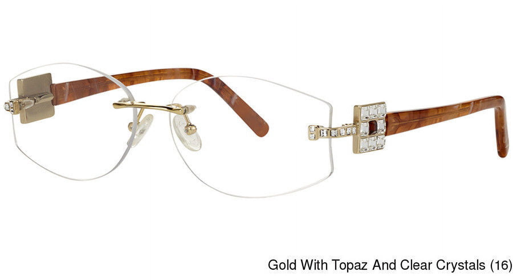 Caviar Rimless Eyeglasses 2362 C 16 Gold Topaz Crystals Frame New 56mm ...