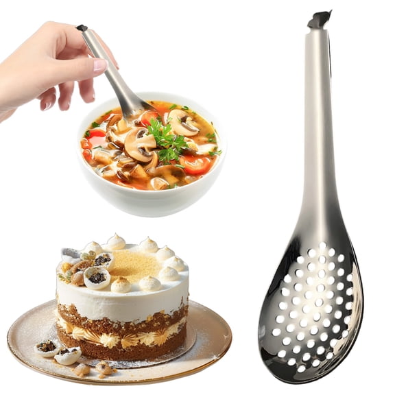 Caviar Spoons,Small Slotted Spoons Stainless Steel Slotted Serving Spoons Colander Spherification Spoon for Molecular Slotted Bar Spoon Gastronomy Caviar Spoon for Kitchen(B)