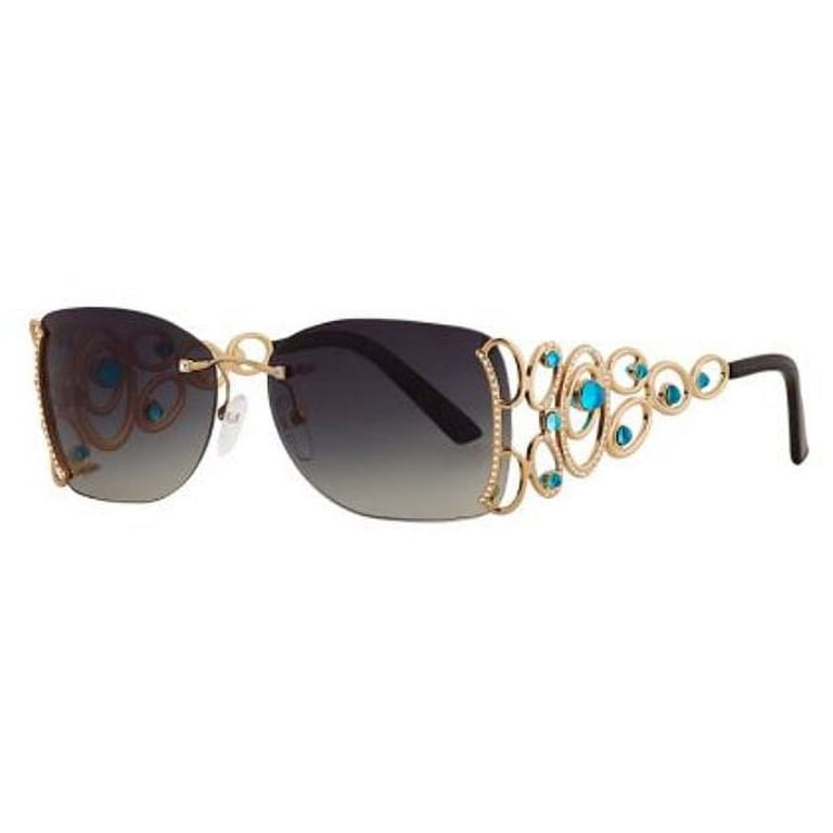 Caviar Sunglasses 6849 C 55 Gold Aqua Marine Crystals w  display picture 1