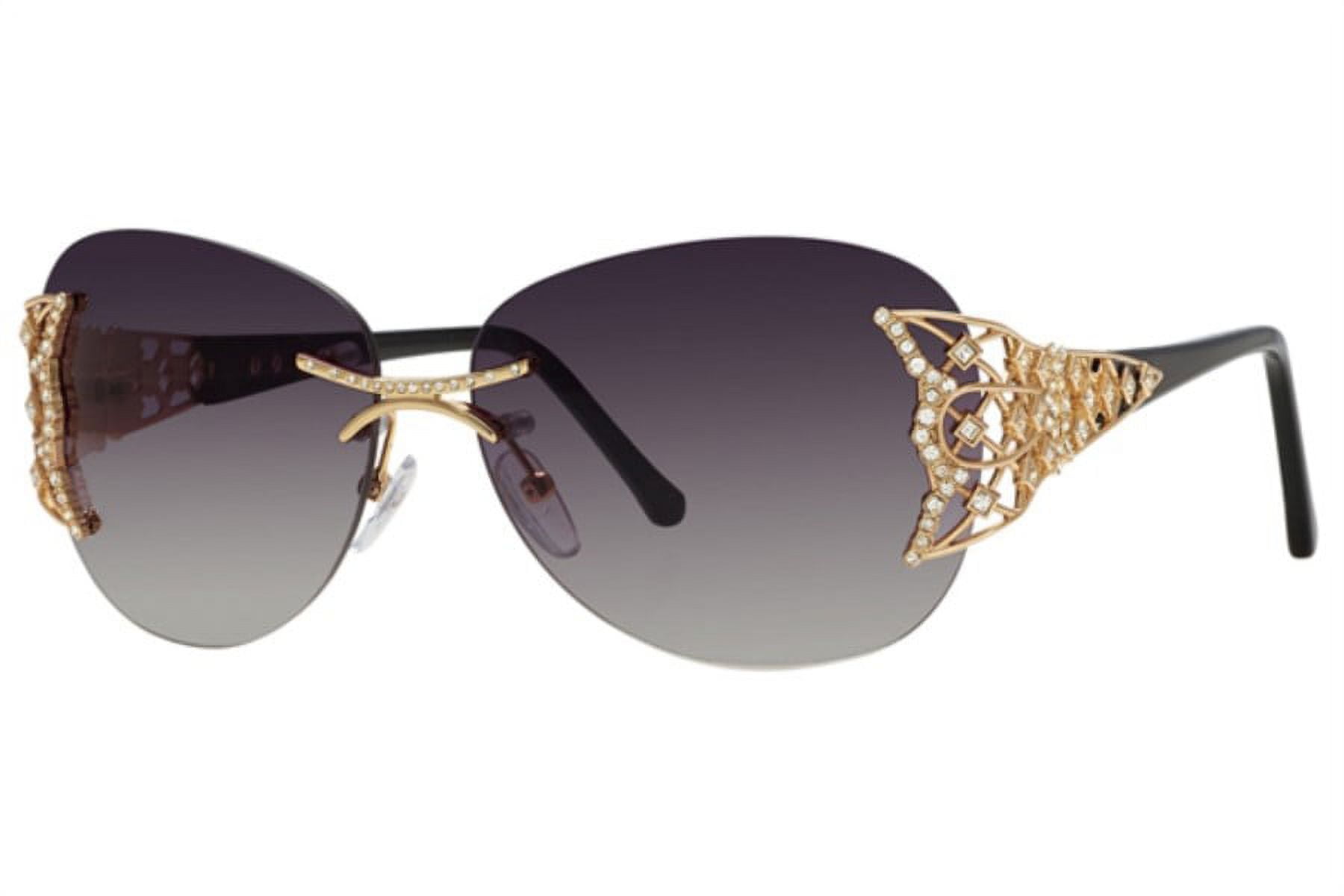 Caviar Sunglasses 6854 C 21 Gold Black Frame Dark Gray Lens New