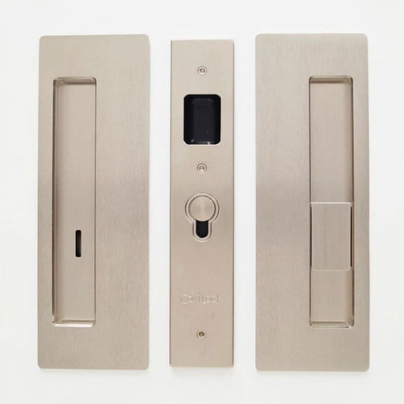 Cavilock Cl400b-Pr-34-Rh Magnetic Privacy Pocket Door Pull Set - Nickel