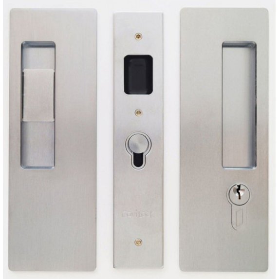 Cavilock Cl400c-Ke-34-Lh Magnetic Keyed Entry Pocket Door Lock Set - Chrome