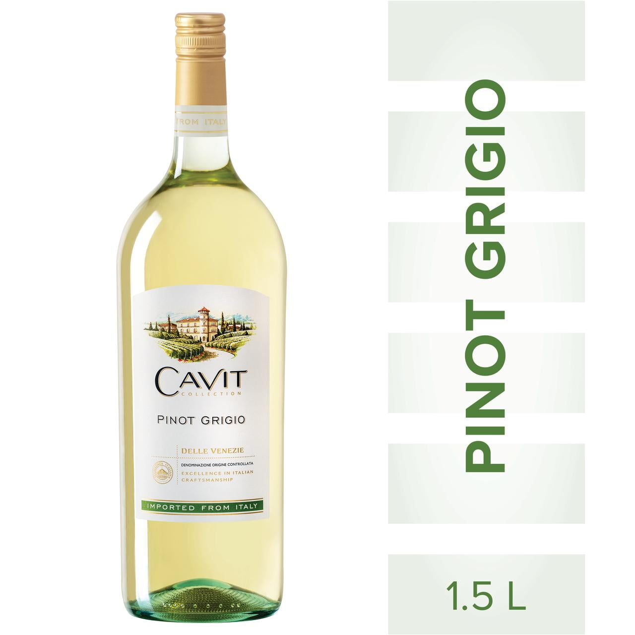 Cavit Pinot Grigio White Wine Italy, 1.5 L Bottle, 12 ABV