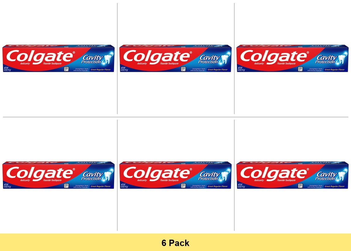Cavity Protection Fluoride Toothpaste by Colgate, 4 Oz - 6 Pack Bundle