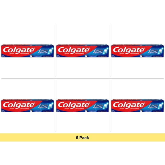 Cavity Protection Fluoride Toothpaste by Colgate, 4 Oz - 6 Pack Bundle