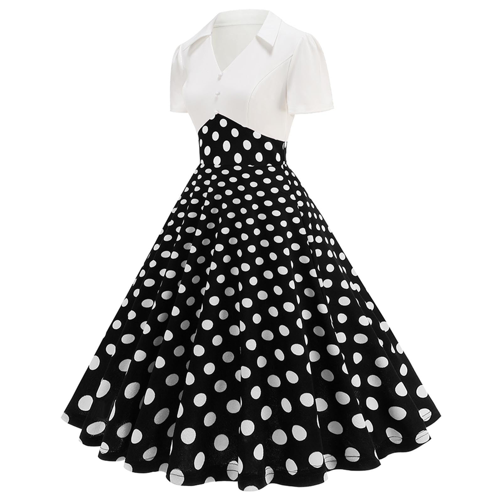 1950s dresses black 1950s Black Satin Party Dress with Velvet Trim and Floral Detail