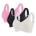 thumbnail image 1 of Cavosen 38ddd Bras for Women Plus Size Wireless Supportive Bras Push Up Solid Stretch Bralettes Wide Straps Breathable Comfortable Underwear, 1 of 2