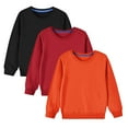 thumbnail image 1 of Cavosen 3PC Toddler Sweatshirt Girls Boys Big Kids Long Sleeve Round Neck Pullover Sweatshirts Solid Stylish Sweatshirts Tops Breathable Winter Warm Cute Soft Clothes Orange 5T, 1 of 8