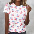 thumbnail image 1 of Cavosen 4th of July Clothes Women Petite Independence Day Short Sleeve Crew Neck Shirts USA Star Striped Graphic Tops Lady XL 4th of July Casual T Shirts Red White and Blue Tunic Tees, 1 of 5