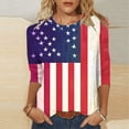 thumbnail image 1 of Cavosen 4th of July Clothes Women Patriotic 3/4 Sleeve Crew Neck Tops USA Star Striped Print T Shirts Lady XL Independence Day Casual Shirts Funny 4th of July Tunic Tees 2025 Patriotic Outfits, 1 of 5