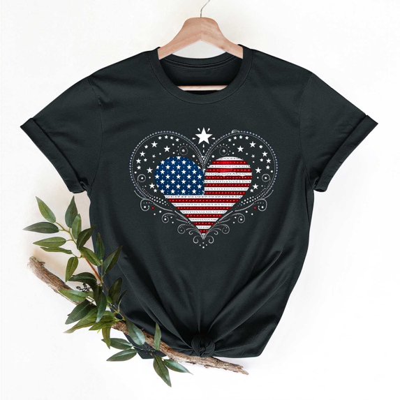 Cavosen 4th of July Clothes Women Petite Patriotic Short Sleeve Crewneck Tops American Flag Print T Shirts Lady M Independence Day Casual Tops Funny 4th of July Tunic Tees 2025 Patriotic Clothes