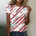 thumbnail image 1 of Cavosen 4th of July Shirts for Women Petite Patriotic Short Sleeve Crew Neck Tops USA Flag Print T Shirts Lady XL Independence Day Casual Tops Funny 4th of July Tunic Tees 2025 Patriotic Clothes, 1 of 4