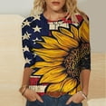 thumbnail image 1 of Cavosen 4th of July T Shirts Women Independence Day 3/4 Sleeve Crewneck T Shirts USA Star Striped Graphic Tops Lady XL 4th of July Casual T Shirts Red White and Blue Tunic Tees, 1 of 5