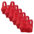 thumbnail image 1 of Cavosen 6 Pack Front Closure Bras for Women Full Coverage Wide Straps Padded Breathable Soft Plus Size Wirefree Everyday Bras, 1 of 2