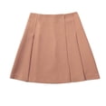 thumbnail image 1 of Cavosen A Line Skirts Women Loose Solid Pleated Elastic Waist Mini Skirt Ladies Casual Breathable Summer Skirt Pink M, 1 of 5