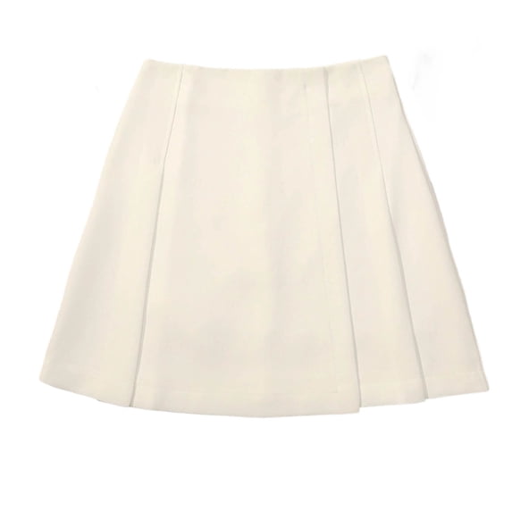 Cavosen A Line Skirts Women Loose Solid Pleated Elastic Waist Mini Skirt Ladies Casual Breathable Summer Skirt White M