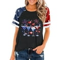 thumbnail image 1 of Cavosen American Flag Shirt Women Petite 4th of July Short Sleeve Crewneck Tops USA Star Striped Print T Shirts Lady XL Red White and Blue Casual Shirts Patriotic Tunic Tees 2025 Patriotic Outfits, 1 of 2