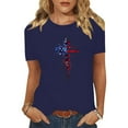 thumbnail image 1 of Cavosen American Flag Shirt Women Petite Independence Day Short Sleeve Crewneck Shirts USA Flag Graphic Tops Lady S 4th of July Casual T Shirts Red White and Blue Tunic Tees 2025 Patriotic Outfits, 1 of 8