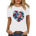 thumbnail image 1 of Cavosen American Flag Shirt Women Plus Size 4th of July Short Sleeve Crewneck Tops American Flag Print T Shirts Lady 2X Red White and Blue Casual Shirts Patriotic Tunic Tees 2025 Patriotic Outfits, 1 of 8