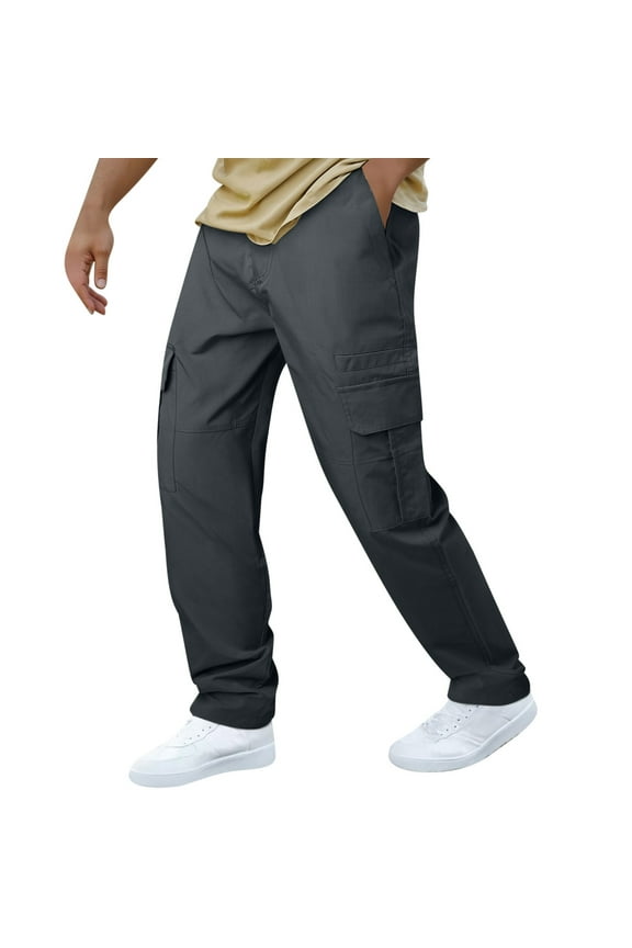 Baggy Cargo Pants Low waist Trousers with Pockets Solid Elastic Waist Bottoms Water Proof Versatile Clothes