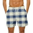 thumbnail image 1 of Cavosen Basketball Shorts Casual Drawstring Elastic Waistband Shorts with Pocket Plaid Breathable Lightweight Shorts Summer Trendy Shorts White M, 1 of 4