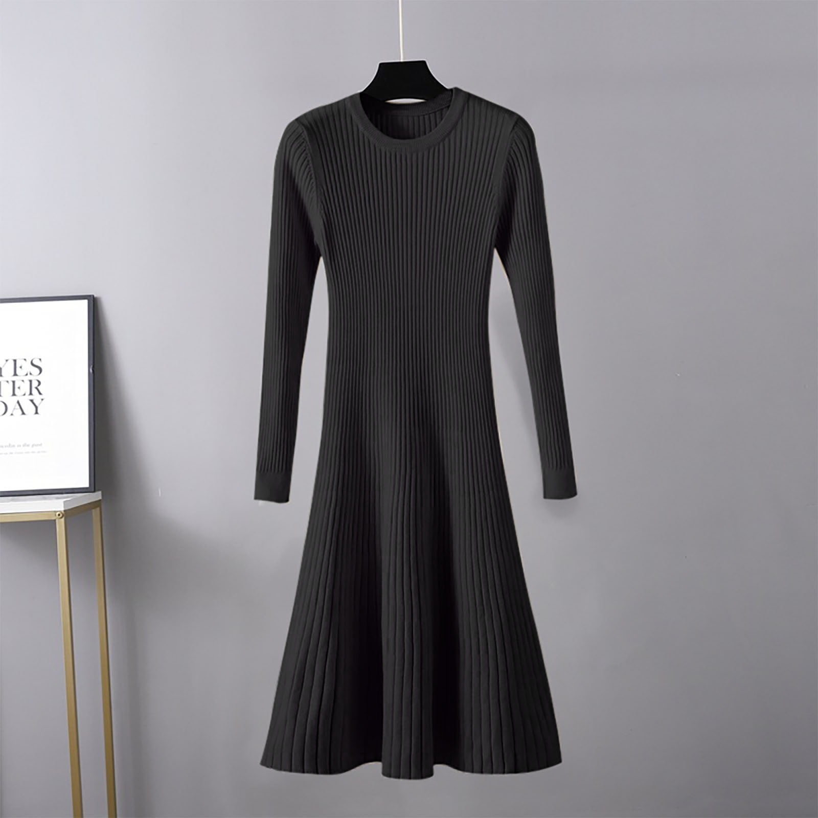 thick long sleeve bodycon dress Women's Thick Shoulder Exposed Knitted Sweater Dress, Fluffy Long Sleeve  Bodycon Mini Dress, Sexy And Elegant Ladies Dress Casual