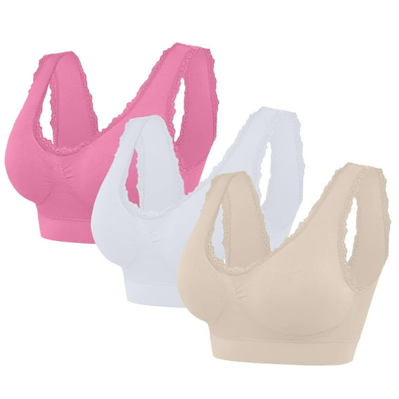 Cavosen Bras Wireless Lace Wireless Bras Push Up Solid Stretch Bralettes Wide Straps Breathable Tshirt Casual Underwear