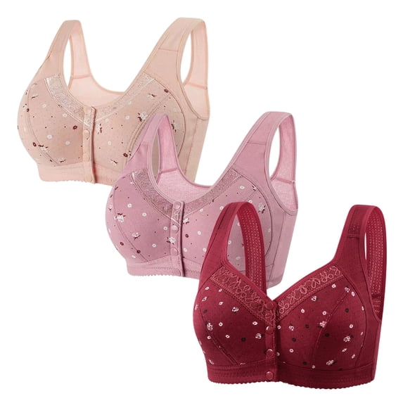 Cavosen Bras Wireless Plus Size Wireless Bras Push Up Full Coverage Stretch Bralettes Wide Straps Breathable Casual Underwear
