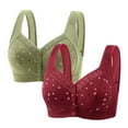 thumbnail image 1 of Cavosen Bras for Women Plus Size Wireless Bras Push Up Full Coverage Stretch Bralettes Wide Straps Breathable Comfortable Underwear, 1 of 2