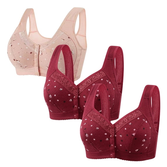 Cavosen Bras for Women Wireless Plus Size Wireless Bras Push Up Full Coverage Stretch Bralettes Wide Straps Breathable Comfortable Underwear