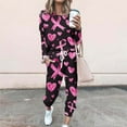 thumbnail image 1 of Cavosen Breast Cancer Pants Sets Women 2 Piece Outfits Dressy Casual Pink Long Pants Sweatsuits Long Sleeve Round Neck Ribbon Shirts Tracksuits Awareness Lounge Sets with Pocket Drawstring, 1 of 5
