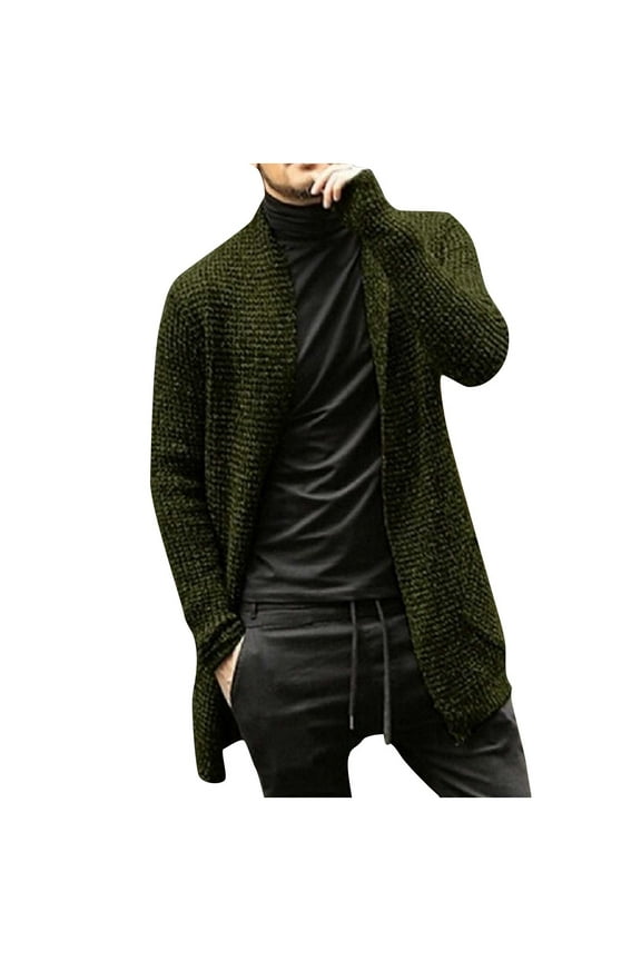 Cardigan Sweater for Men Lightweight Button Down Coat with Pockets Solid Color Casual Versatile Fall Clothes