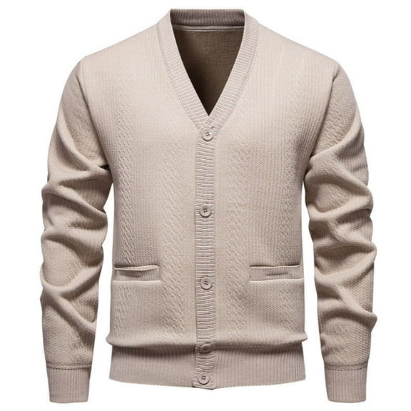 Cavosen Cardigan Sweater for Men Lightweight V Neck Button Down Coat Elastic Casual Versatile Fall Clothes