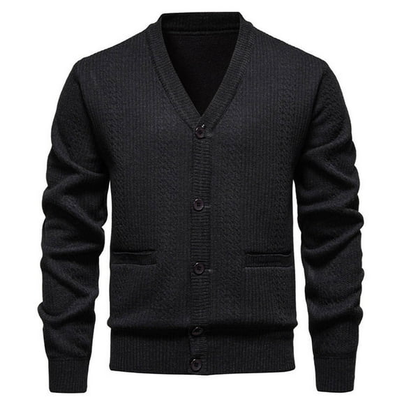 Cavosen Cardigan Sweater for Men Lightweight V Neck Button Down Coat Elastic Casual Versatile Fall Clothes