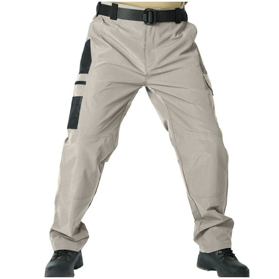 Cavosen Cargo Pants Man Low waist Trousers with Pockets Solid Elastic Waist Bottoms Water Proof Outdoor Clothes