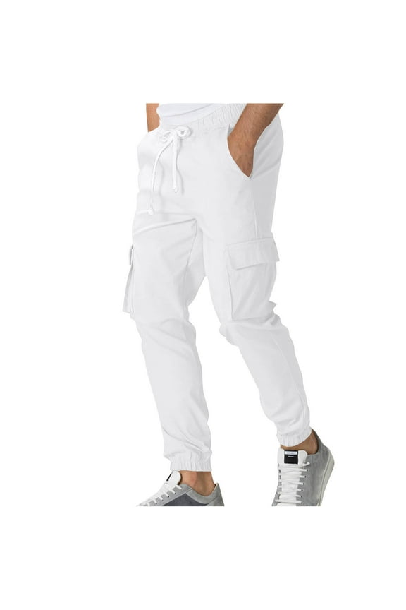Cargo Pants Stretch Low waist Trousers with Pockets Solid Elastic Waist Bottoms Drawstring Versatile Clothes