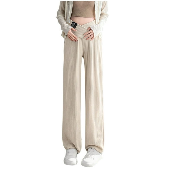 Cavosen Cargo Sweatpants Full Length Elastic Waist Pants with Pocket Straight Leg Solid Causual Pants