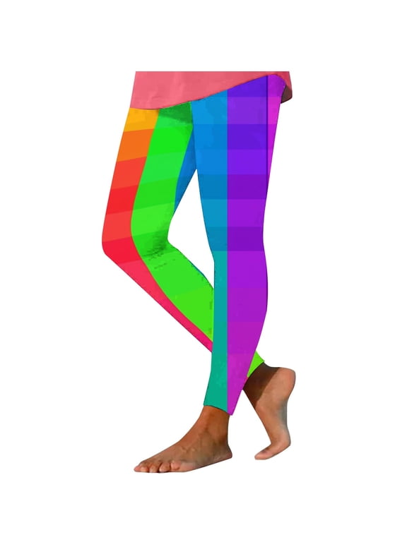 Carnival Women Yoga Pants Stretch Leggings Stripe Elastic Waist Sweatpants Workout Pants